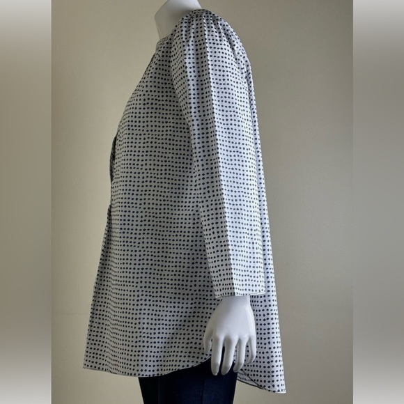 Donna Karan Black and White Patterned Button Down Shirt NEW size XL - Picture 3 of 10